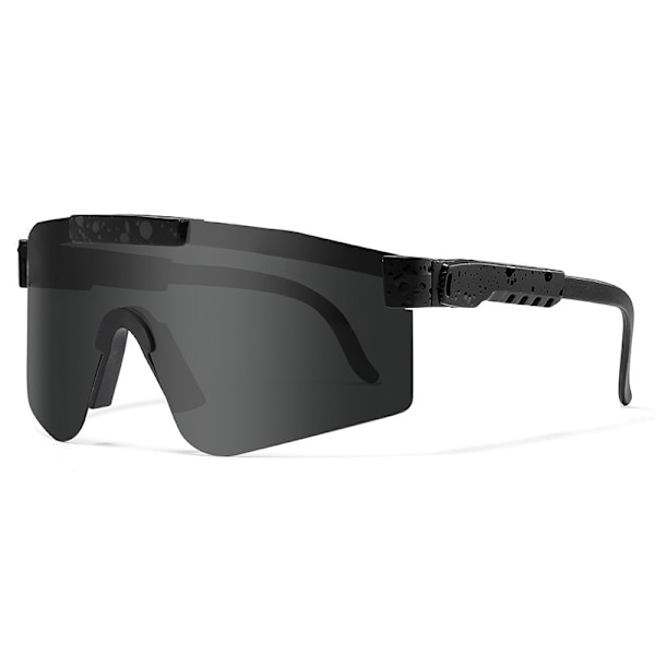 1 stk. Polariseret sportsolbriller unisex mat sort 1-pak