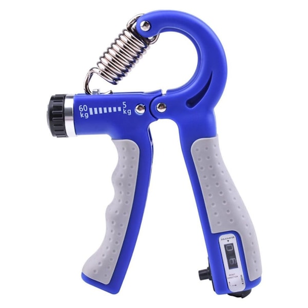 Hand trainer finger trainer forearm trainer, 5-60kg adjustable blue