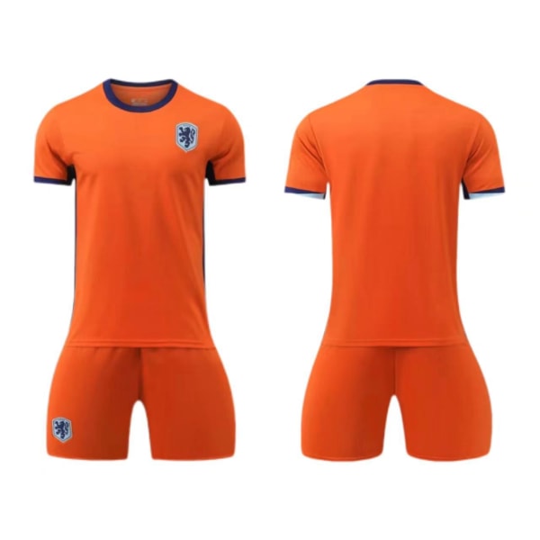 24-25 Nederländerna hem nr 4 Van Dijk 10 Depay barn vuxen kostym fotbollströja No. 10 socks + protective gear 18