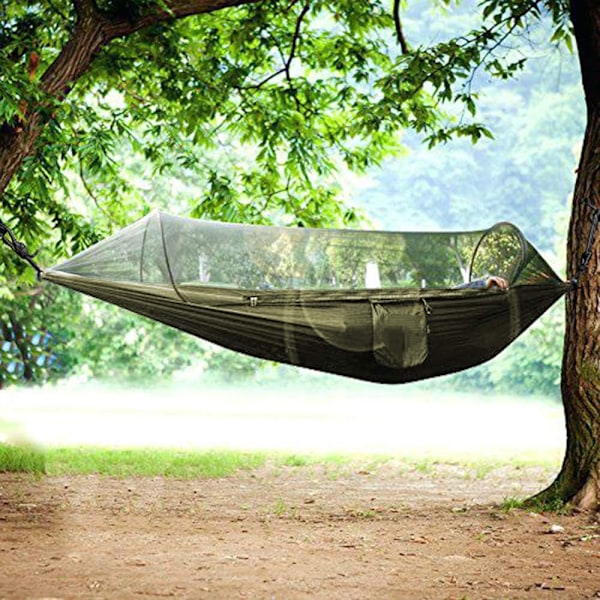 Ultralight Travel Hammock Mosquito Net Hammock | Kantavuus 300 kg, hengittävä nylon | Mukana 2 korkealaatuista karabiinia, 2 nylon Camouflage