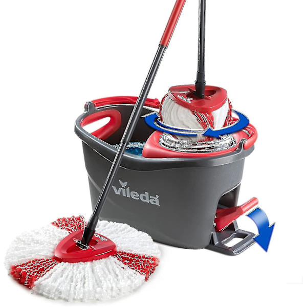 YSDSY 2-pak Røde Udskiftningsmopphoveder, Universal 360° Mikrofiber Spin Mop. Til gulvrensning