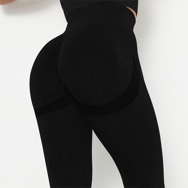 Kvinners høye midje leggings for trening damer gym sport leggings svart 60KG-80KG