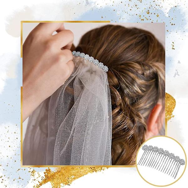 Hårkam med Rhinestones i Metall, Blomsterkrystall Hårklipp, Bryllupshårkam, Bryllups Smykker Hårklipp Kam, Franske Hårtilbehør for Kvinner