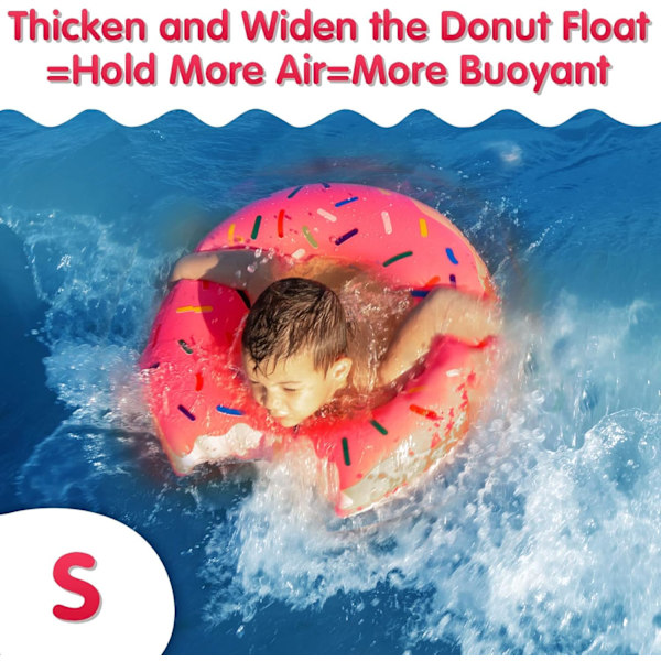 2-pak, Donut Pool Floater Pool Donut Pool Floater Donut Oppustelig Donut Indre Rør Donut Pool Ring Donut Strand Pool, Rosa, Kaffe