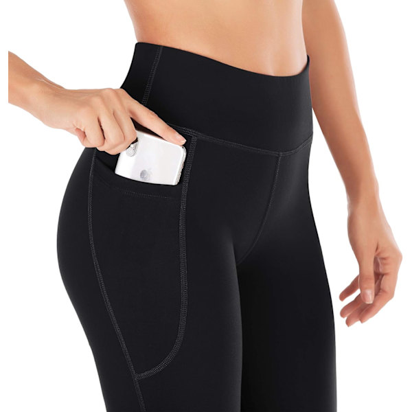 M Dam Yoga byxor med fickor Hög midja Träning byxor Dam En del Långa byxor