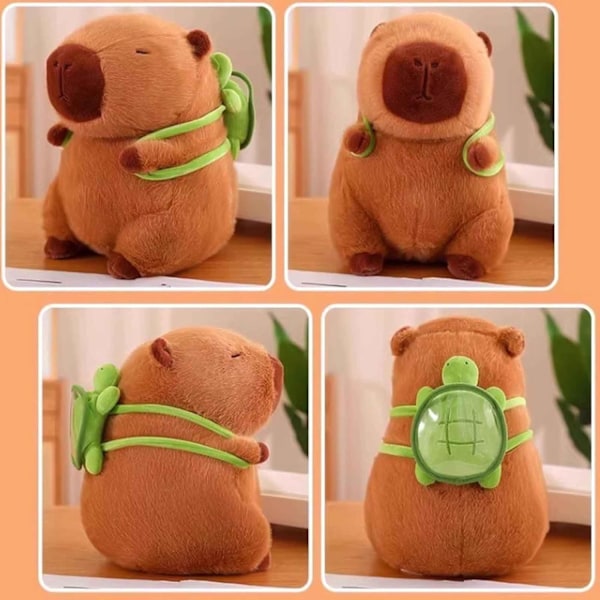 Kapibara Plyschleksak, 23cm Realistisk Mjuk Kapibara Fylld Djurdocka Bär Sköldpadda, Söt Plushie Kudde Present till Barn Pojkar Flickor