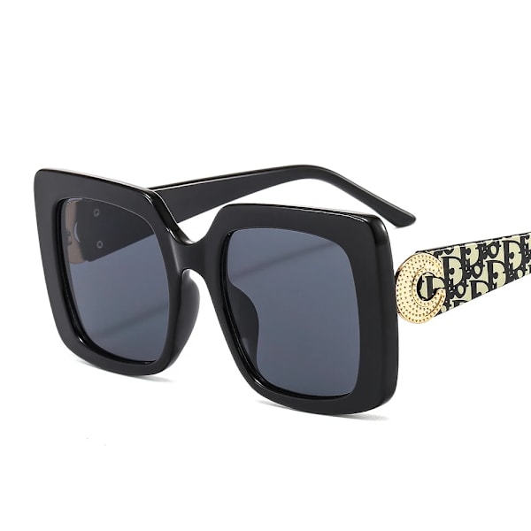 Kuuma brändi naisten aurinkolasit brändi luksus suunnittelija aurinkolasit aurinkolasit mukautettu logo tukkumyynti metalli trimmi neliö aurinkolasit c2 sunglasses