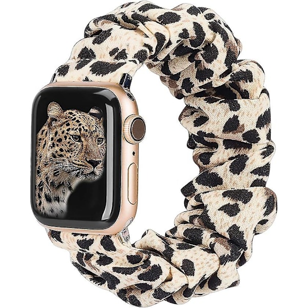 Kompatibel Apple Watch Rem Hårbånd 38mm 40mm 41mm Blødt Stof Grafisk Print Stof Rem Kvinder Rosenguld Iwatch Sød Elastisk Hårbånd Se 7 6 5 4 3