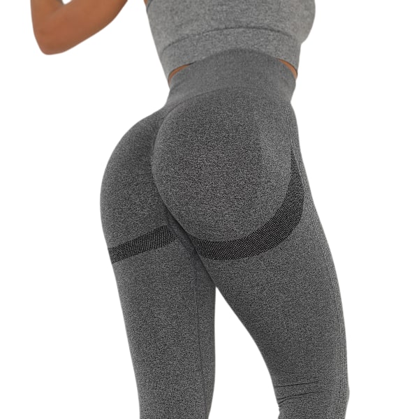 Women's Seamless Yoga Athletic Pants Workout High Waist Running Tummy Control Sports Leggings (Dark Grey, M)