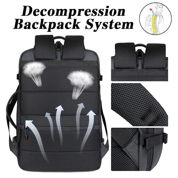 Kabinväska Ryggsäck 45x36x20 Easyjet Expandable Reseryggsäck USB Port Nylon Laptopväska 17 tum Vattentät Resväska Easyjet Flygplanskabin