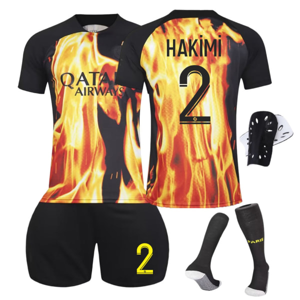 22-23 Paris special edition gemensam fotbollströja 7 Mbappe 10 Neymar 30 Messi barn vuxen tröja No. 2 + Socks Protector M