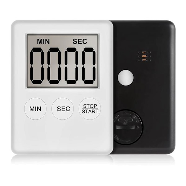 Digital timer med magnet - Kjøkkenklokke Hvit white