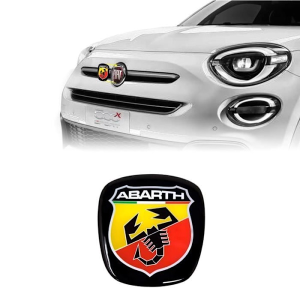 3D Abarth Officiell Logotyp Ersättningsdekal för Fiat 500X, Fram