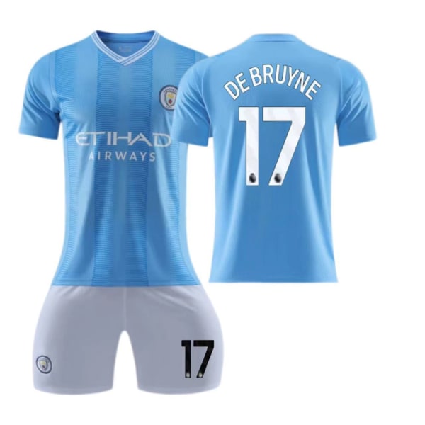 Manchester City 23-24 hjemmebanetrøje nr. 9 Haaland dragt børne- og voksensportsfodbolduniform No socks size 17 18