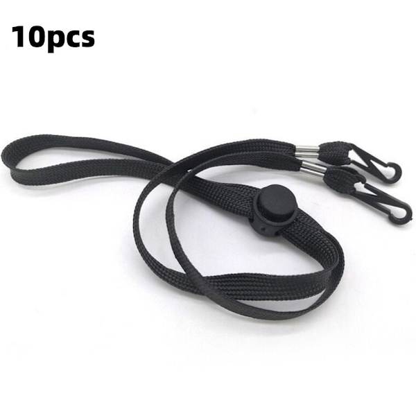 10 stk. Hat Chinstrap Vindtæt hat strop SORT black