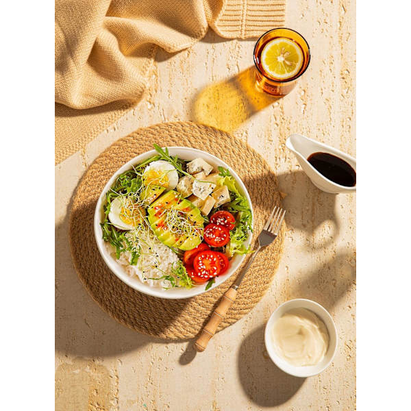 Serveringsskålar Set om 4, för Sallad | Soppa | Snacks | Pasta - Mikrovågsugn, Diskmaskin och Ugnssäker - Vit