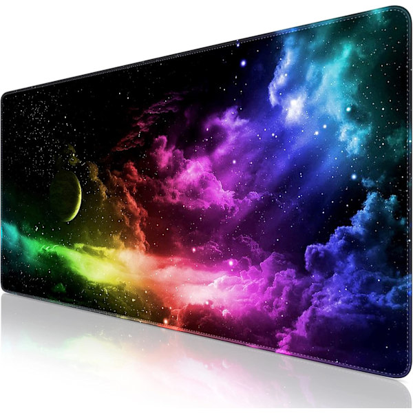 Stor Gaming Mousepad til Computer, Tastaturgenvejsguide Mousepad med Skridsikker Gummisål Skrivebordsmåtte til Gaming (31,5x15,7x0,12 tommer)