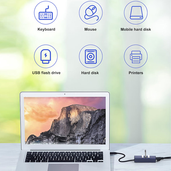 4 i 1 USB C Hub RJ45 Gigabit Ethernet Port 3 USB-portar USB C till Ethernet-adapter med förvaringshål för bärbara datorer surfplattor