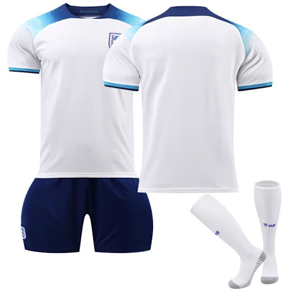 Fotballdrakt for barn, England VM 2022, nr. 9 Kane, 10 Sterling, 19 Mount, 20 Foden No number socks #M