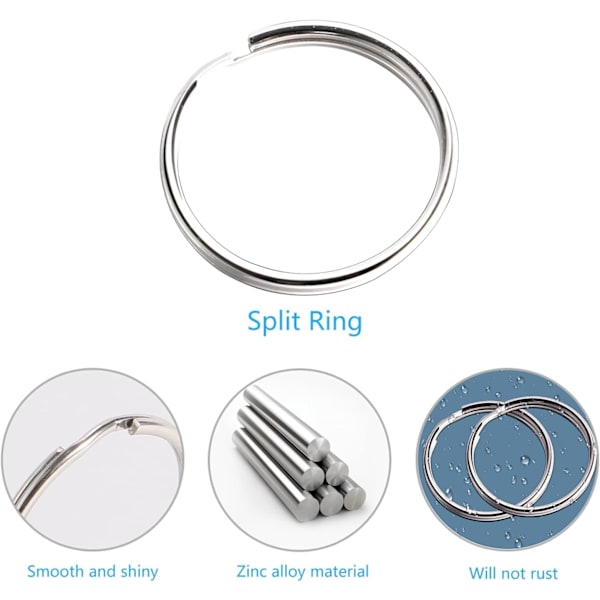 50 stk. metalclips og 50 stk. nøglering nøglering kroge