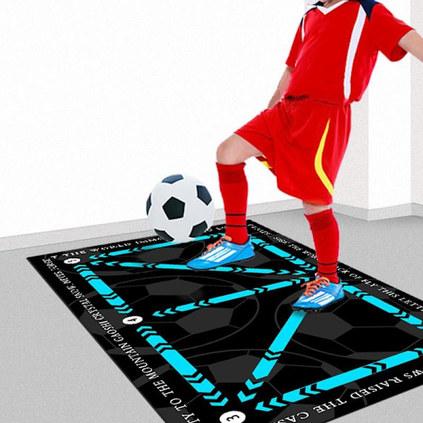 Fotball Fotspor Treningsmatte, Fotball Treningsmatte for Alle Nivåer, Sklisikker Stille Utstyr for Alle Aldre for å Forbedre Hastighet, Styrke og Koordinasjon