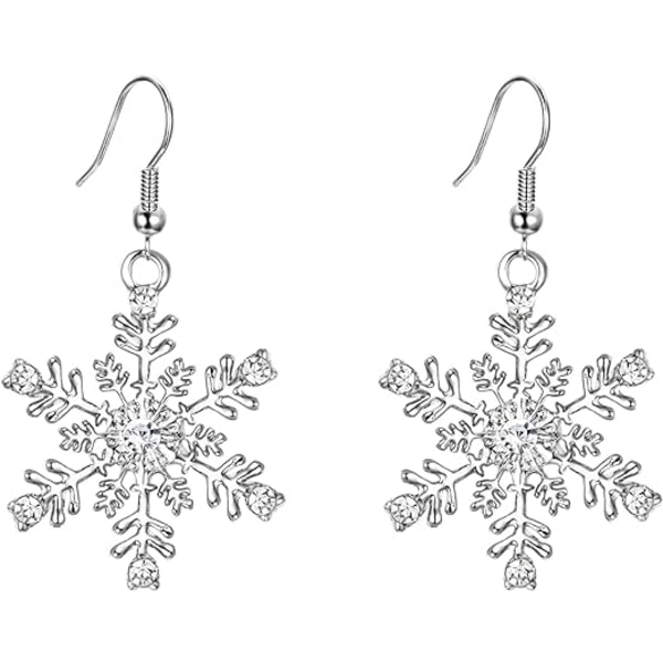 Kvinnors örhängen Small Snowflake Silver Zircon Winter Christmas