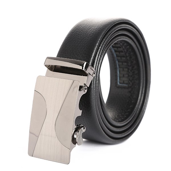 A black tai chi shape men's belt ratchet automatic belt for men