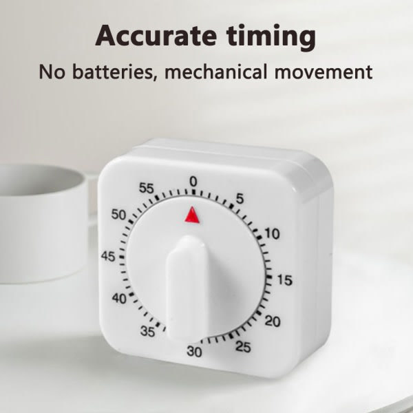 IC Kitchen Liten Kvadratisk Timer 60 Minuter Timer Påminnelse Mekaniker
