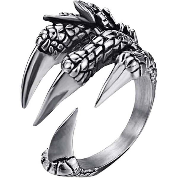 316L Rostfritt Stål Vintage Silver Dragon Claw Justerbar O,ZQKLA