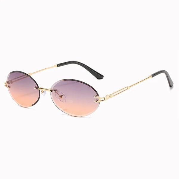 9959 Cool Fashion Små Ovale Rammeløse Briller Kvinder Trendy Rammeløse Solbriller 2024 C7 Oval