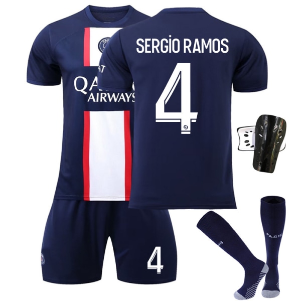 Paris hjemmedrakt 22-23 nr. 30 nr. 7 Mbappe nr. 10 Neymar fotballdraktsett menn No. 10 with socks + protective gear #24