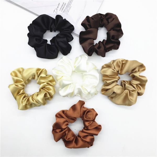12 stk. Hår Scrunchies Satin Silke Scrunchies Silke krøllet hår, ZQKLA