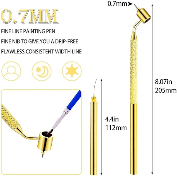 1 st Beveled Fine Line Paint Pen, Bevel Tip Perfect, Paint Pen För Sten Skott Och Reparation