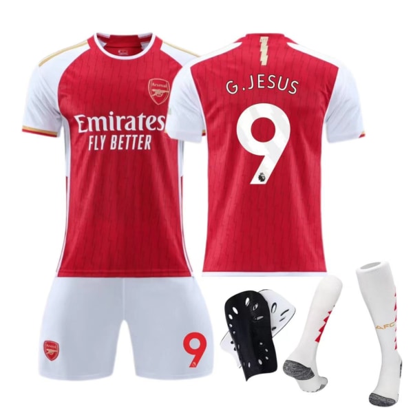 23-24 Arsenal hjemmebanetrøje nr. 11 Salah børne- og voksenfodboldsæt Size 9 socks + protective gear 22