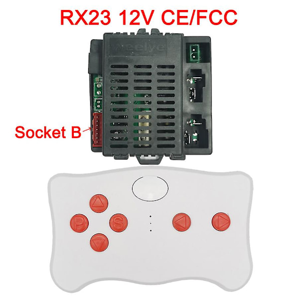 Wellye elektrisk lekebil for barn Bluetooth fjernkontroll, kontroll med myk startfunksjon 2.4g Bluetooth-sender RX23 B FCC