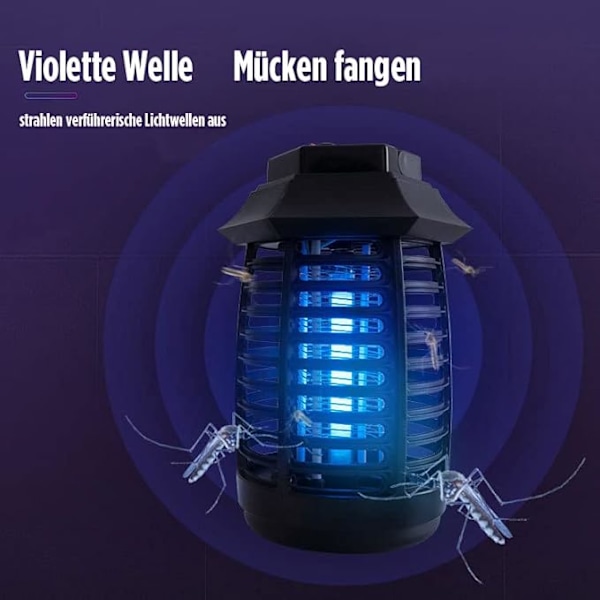 4000V kraftig elektrisk myggdreper felle 1500 kvm rekkevidde 18W UVA myggdreper