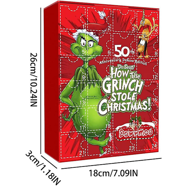 Joulukalenteri 2023 Uusi Vihreä Karvainen Grinch Joulukalenteri Sokea Laatikko Grinch Joulukalenteri style 6