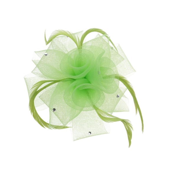 1/2 Bröllop Brud Dam Prom Ros Fjäder Fascinator Hårklämma Lime Grön Lime Green 1 Set
