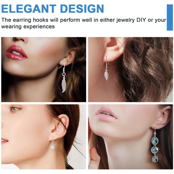 100 stycken smyckestillverkning örhängen Örhängen Glas Hypoallergena rostfritt stål Hoop Örhängestift DIY örhängen trådar (20 mm)