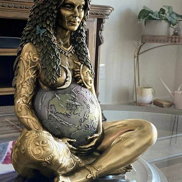 Gaia-statue - Millennial Gaia-figur - Gaia moder jord - Gaia-kunststatue - Figur moder jord-gudinne - Påskedekorasjon - Gave - Hagedekorasjon