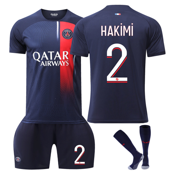 23-24 Pariisin kotipaita nro 30 Messi 7 Mbappe 10 Neymar 99 Donnarumma uusi paita Size 30 with socks 28#