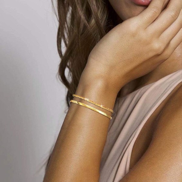 Guldarmband för kvinnor Trendiga, 18K guldpläterade Star Chain Daint a995 |  Fyndiq