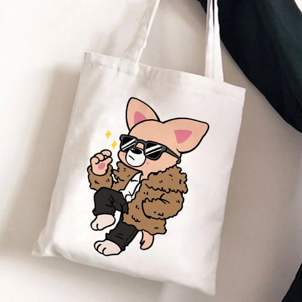 Stray Kids Skzoo tryckt canvasväska axelväska student mode shoppingväska STD311-N