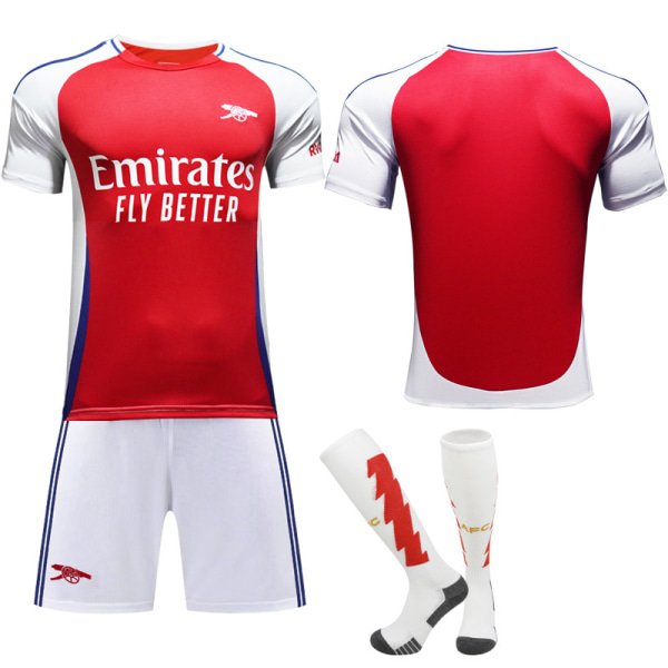 2024-25 Arsenal jalkapalloasu setti paita nro 7 Saka 9 Jesus 8 Odegaard punainen No number socks #XL