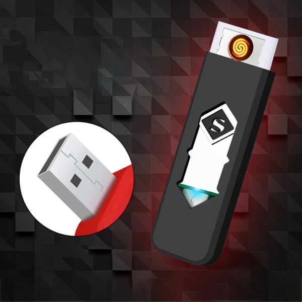 Smart Touch Sensor Elektrisk Lighter Bærbar USB Oppladbar Finn Lighter Lyseblå Gul OPP Bag