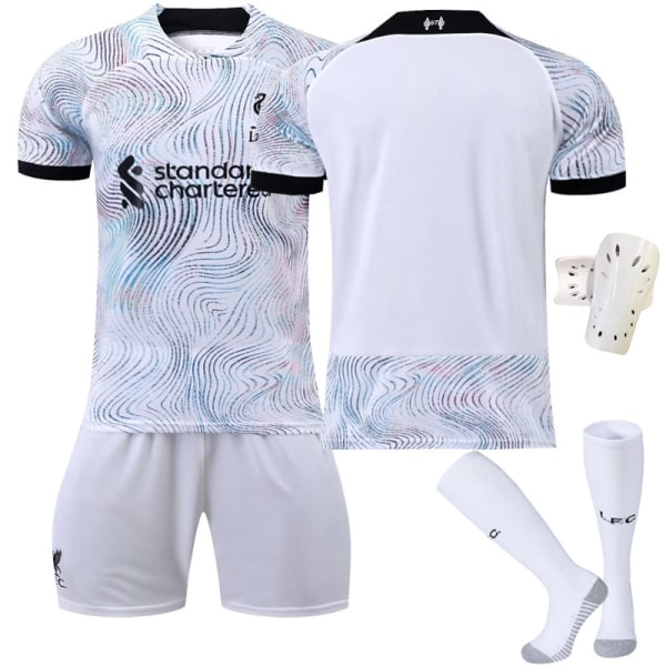 22-23 ny bortatröja all white korrekt version nr 11 Salah 27 Nunez 23 Diaz fotbollströja No size socks + protective gear #24