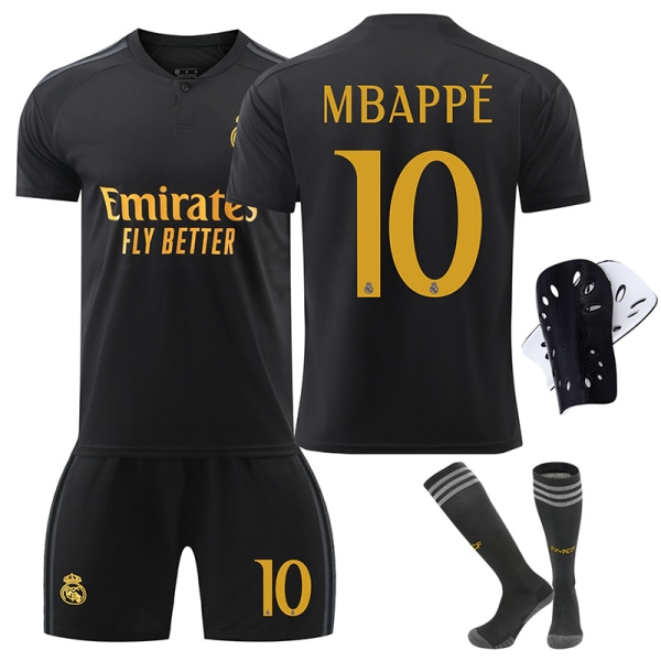 23-24 Real Madrid fotbollströja Mbappe nr 10 avancerad version samling hem och borta Ronaldo tröja set version Mbappe No. 10 Socks Away Size S