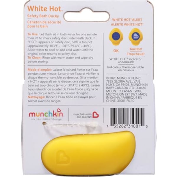 Munchkin® White Hot® Turvallinen Kylpyamme Ankka Leikki, Keltainen (4 kpl pakkaus)