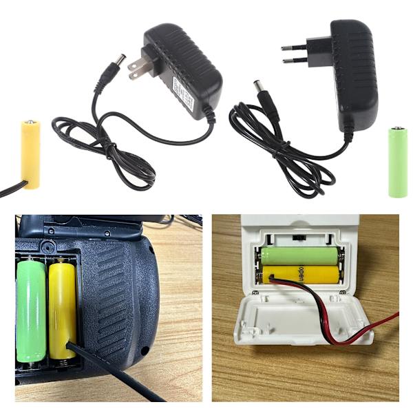 Universal 3V AM3/LR6/AA Batteri Eliminator EU/US/UK Strømkabel Udskift 2stk 1.5V AA Størrelse Batterikabel 0.08 US
