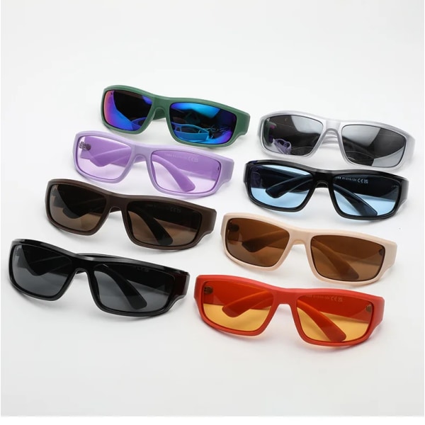 Steampunk unisex Futuristiska Sports solglasögon 2024 kvinnor v 2 Y2K sunglasses customized